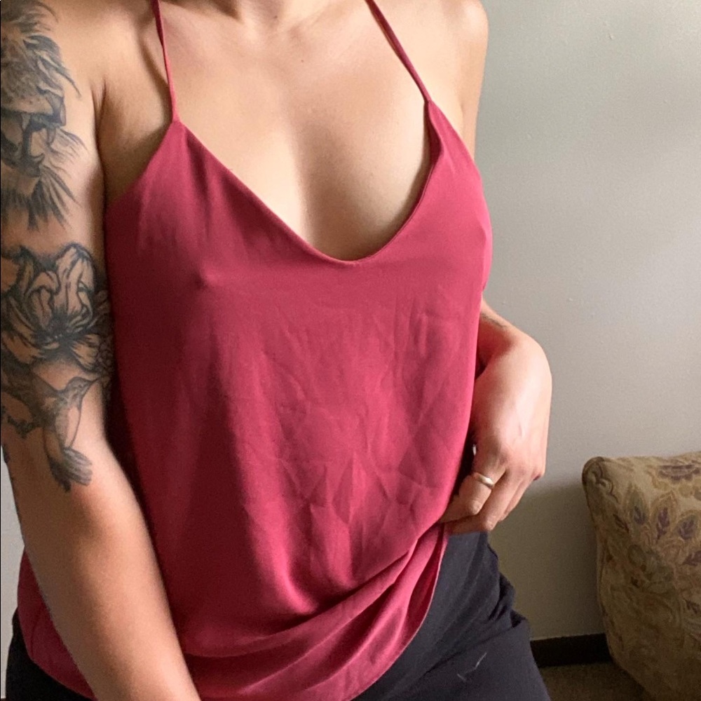 Muted pink strappy top